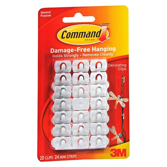 20 White 3M Command Decorating Clips Mountable Removable Lightweight Hooks - Picture 4 of 4